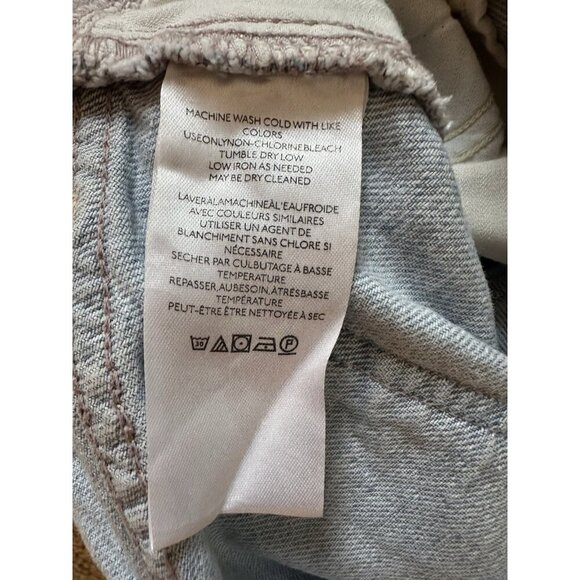 We The Free Midi Denim Jean Skirt Sz 4 Free People Light Wash Frayed 5 Pocket - Picture 7 of 8